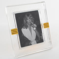 Christian Dior Paris Molded Crystal Picture Frame, circa 1990