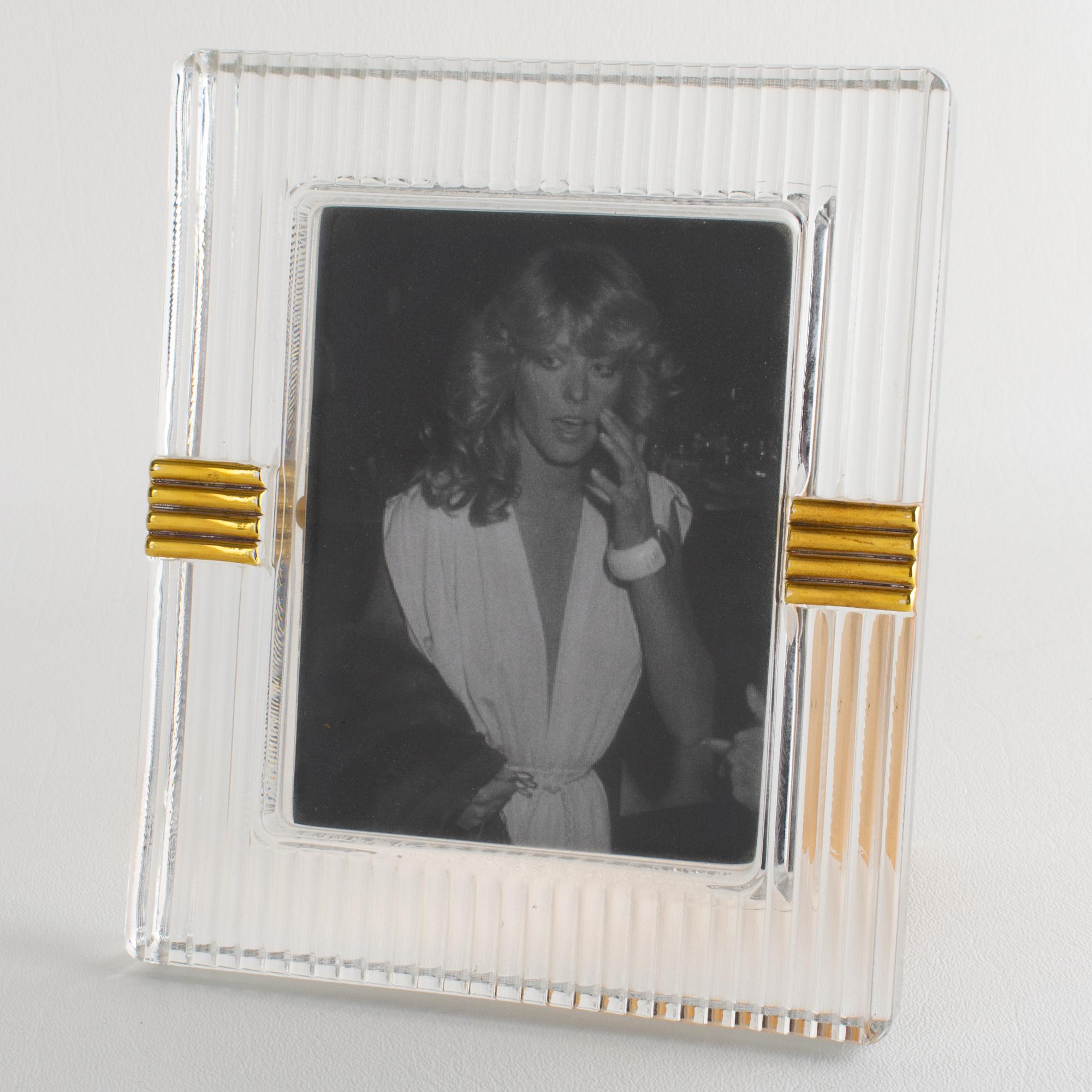 Modern Christian Dior Paris Molded Crystal Picture Frame, circa 1990 For Sale