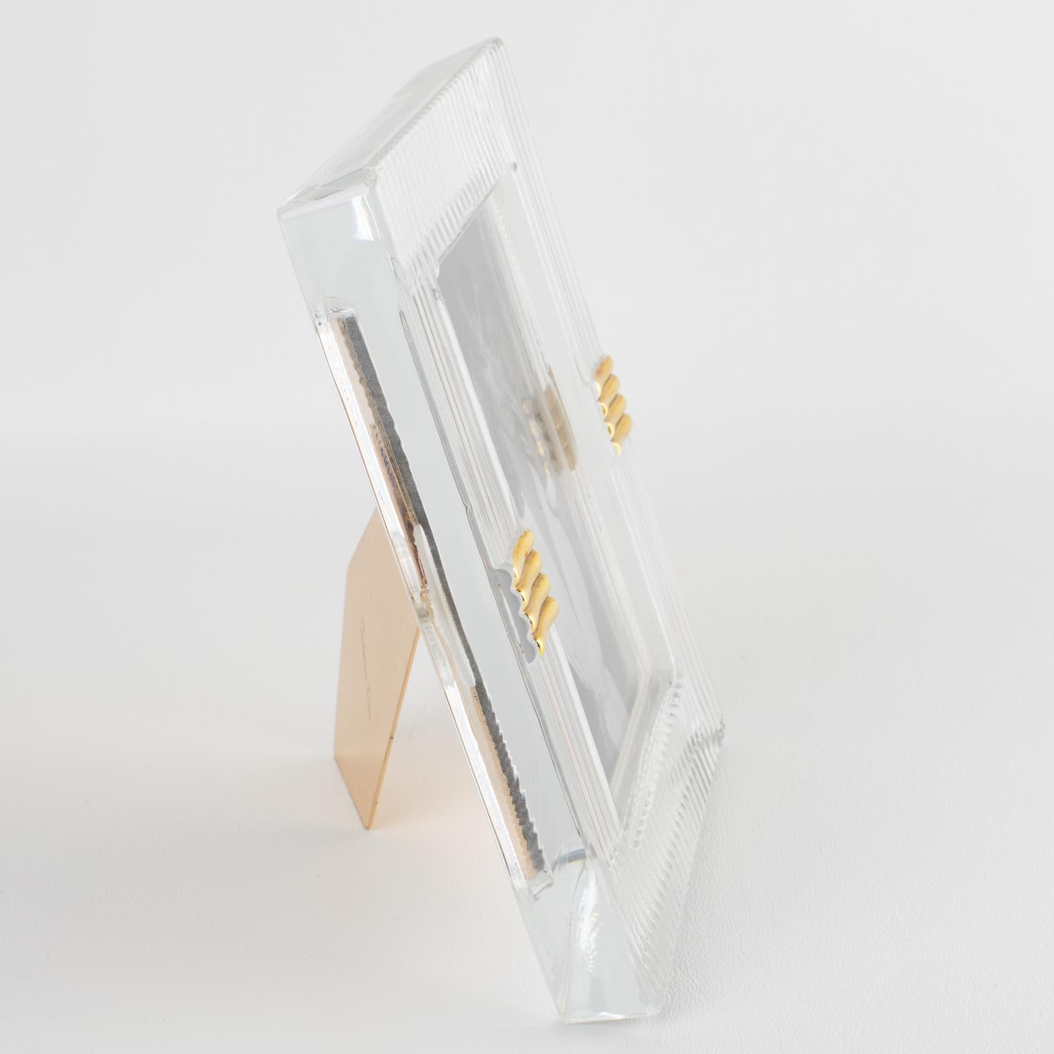 French Christian Dior Paris Molded Crystal Picture Frame, circa 1990 For Sale