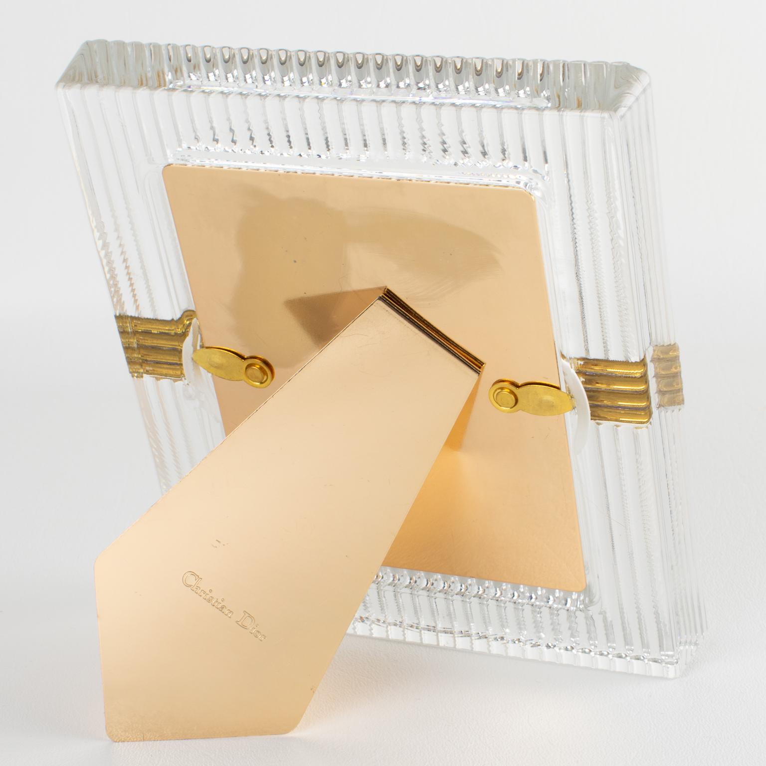 Christian Dior Paris Molded Crystal Picture Frame, circa 1990 In Good Condition For Sale In Atlanta, GA