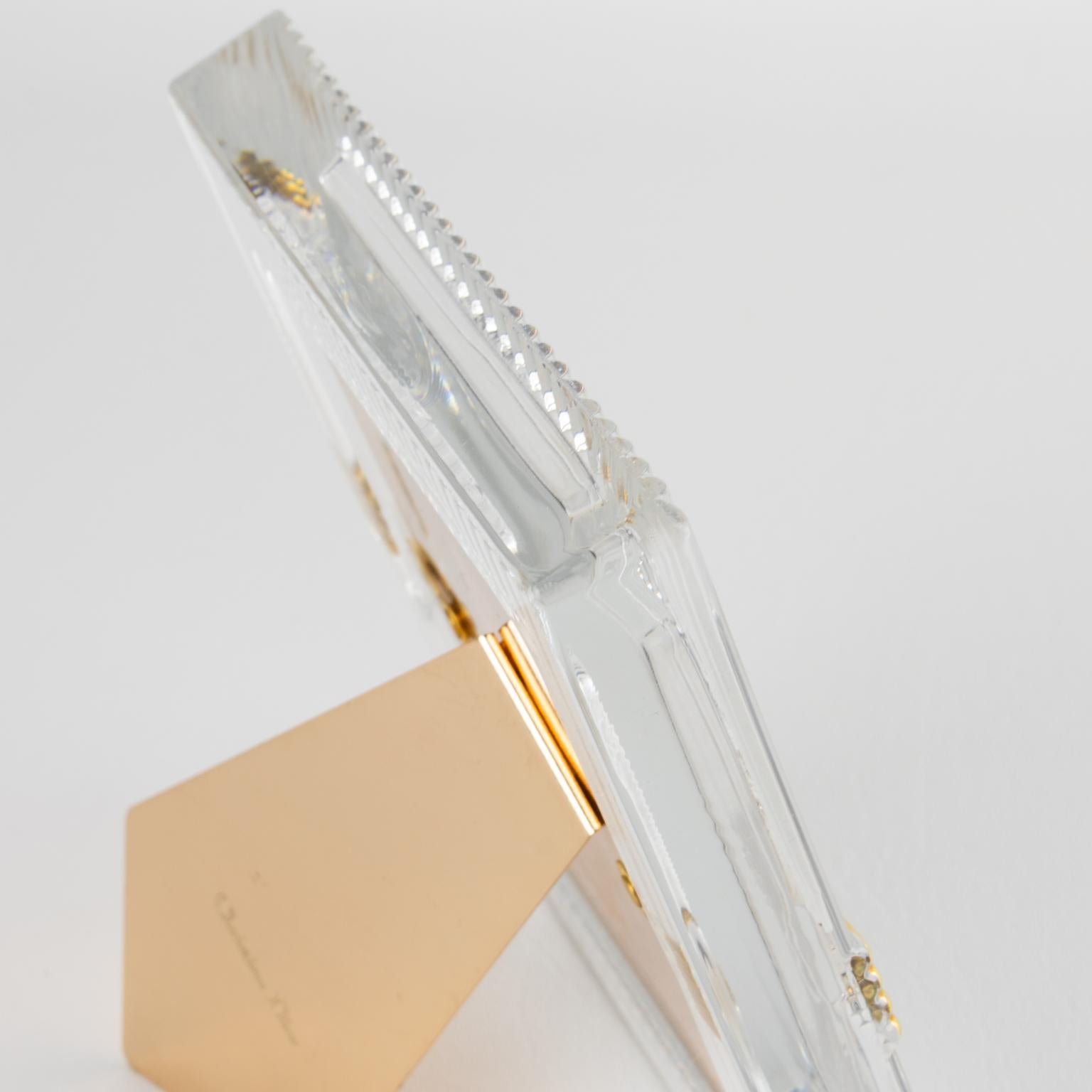 Metal Christian Dior Paris Molded Crystal Picture Frame, circa 1990 For Sale