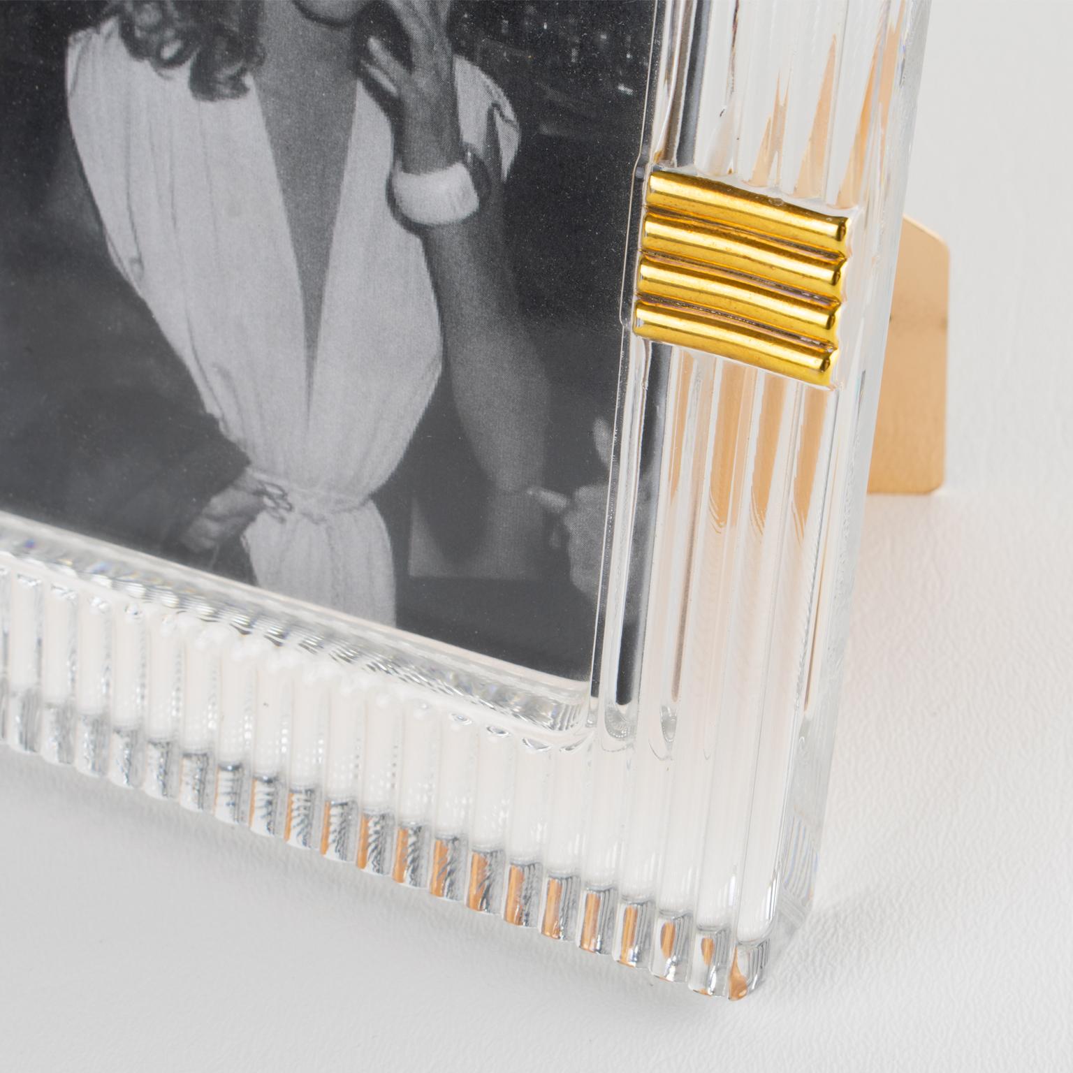 Christian Dior Paris Molded Crystal Picture Frame, circa 1990 For Sale 2