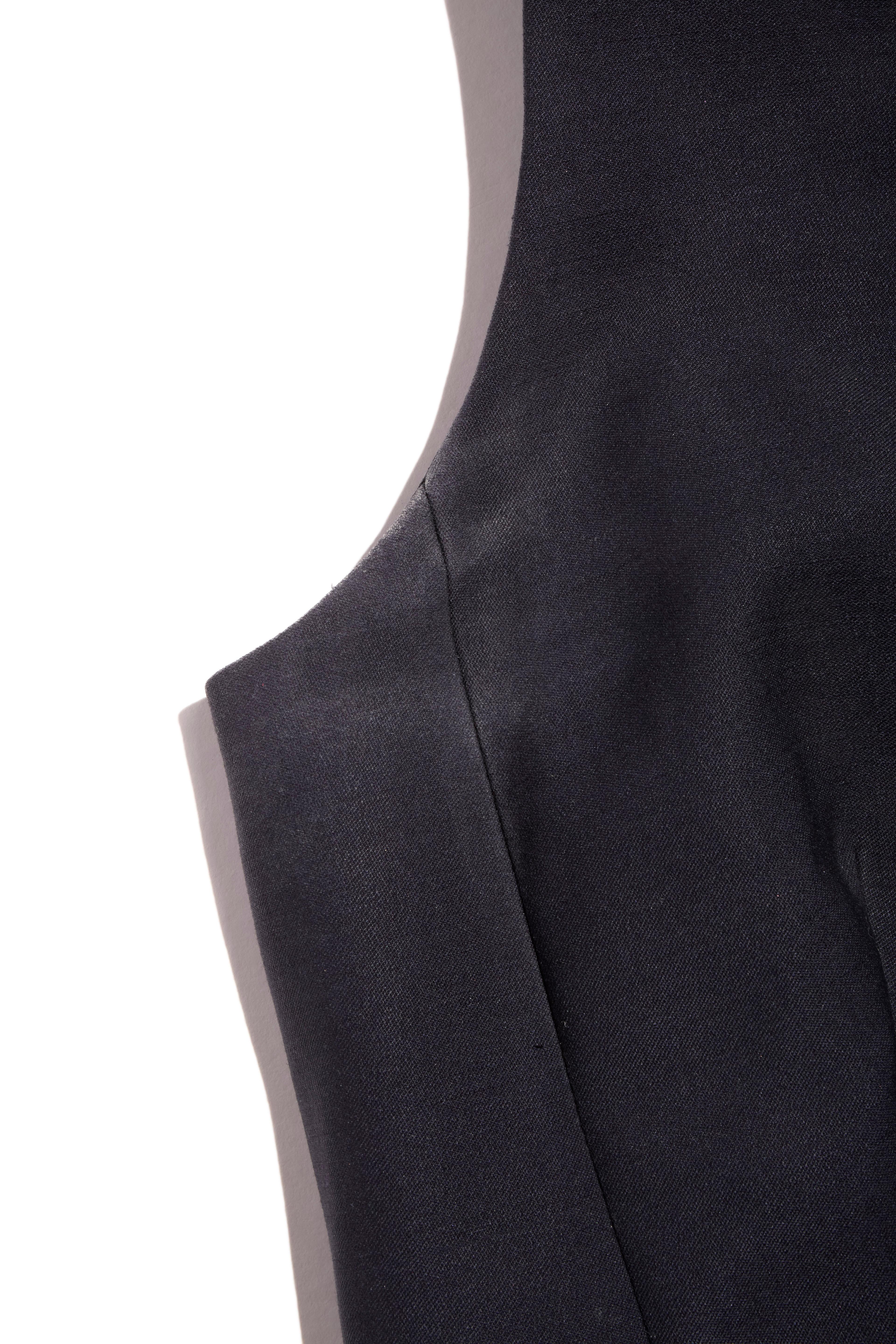 Christian Dior Paris Conjunto de vestido y chaqueta de lana y seda azul marino FR 36 (US 4) en venta 5