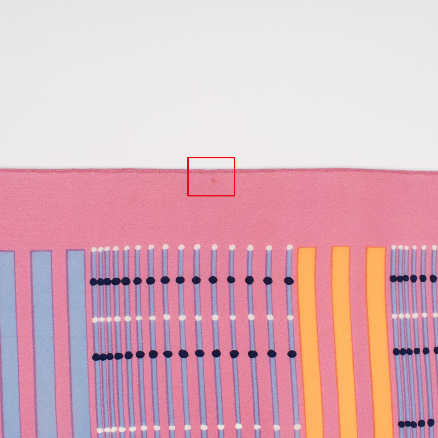 Christian Dior Paris Silk Scarf Geometric Print in Pink and Orange For Sale 3