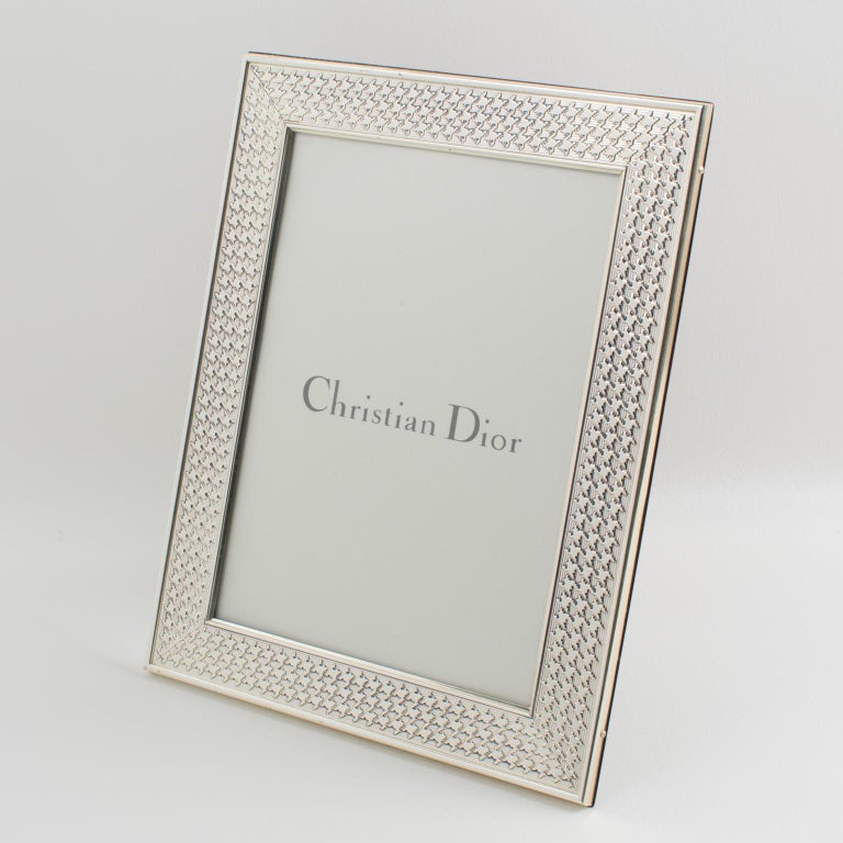 Christian Dior Paris Reeded Crystal Slab Picture Frame