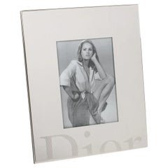 Christian Dior Paris Silver Plate Picture Frame with Engraved Logo, in Box