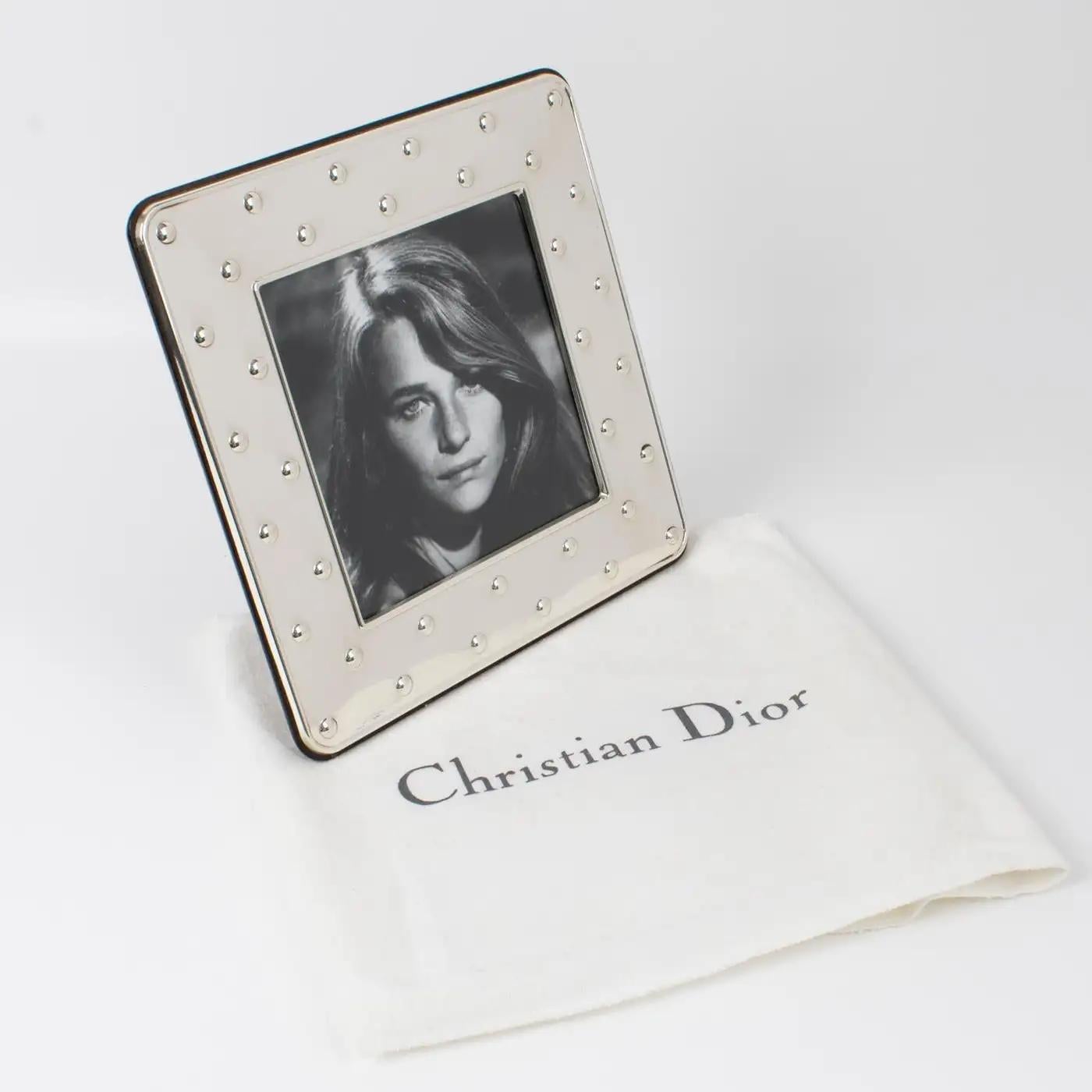 Modern Christian Dior Paris Sterling Silver Picture Frame For Sale