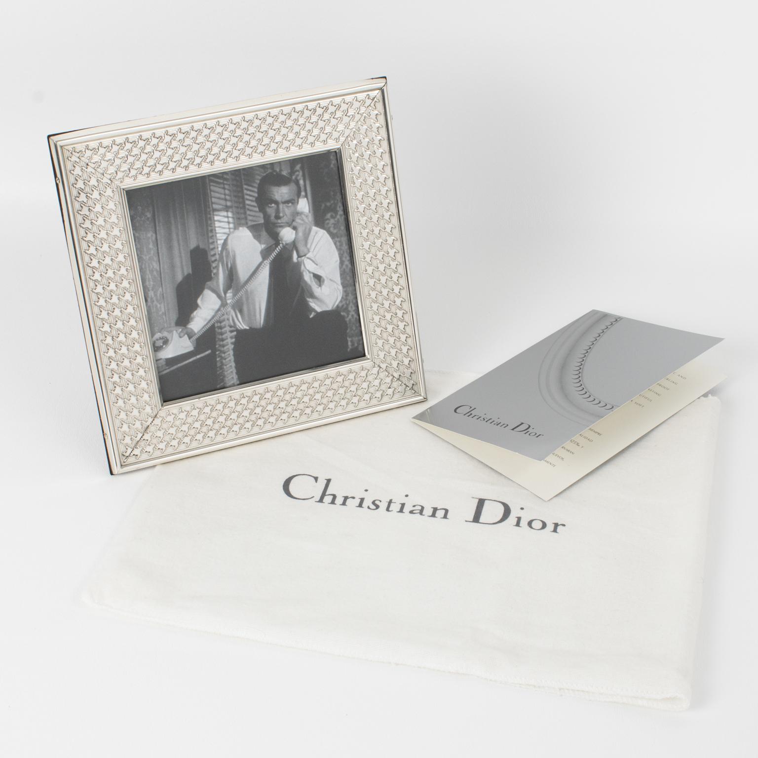 Christian Dior Paris Sterling Silver Square Picture Frame In Excellent Condition For Sale In Atlanta, GA