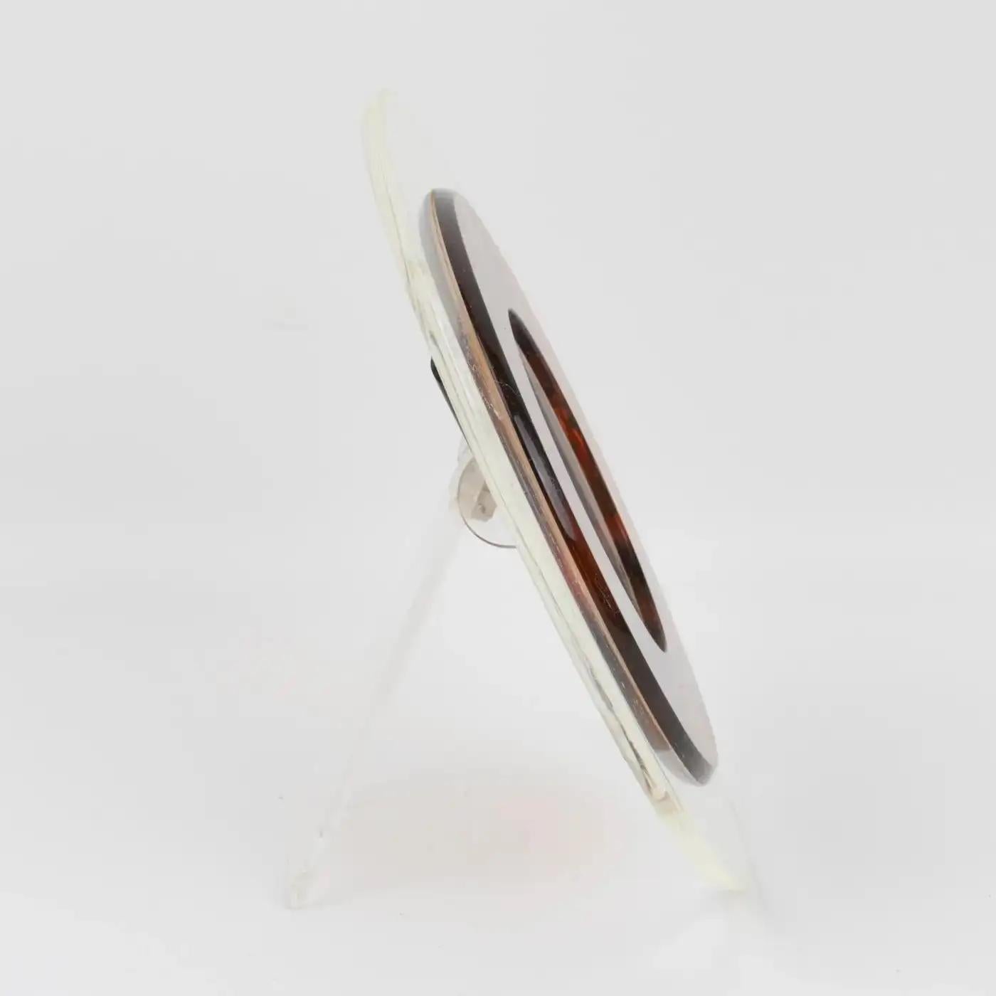 French Christian Dior Paris Tortoiseshell Lucite Picture Frame, circa 1970 For Sale