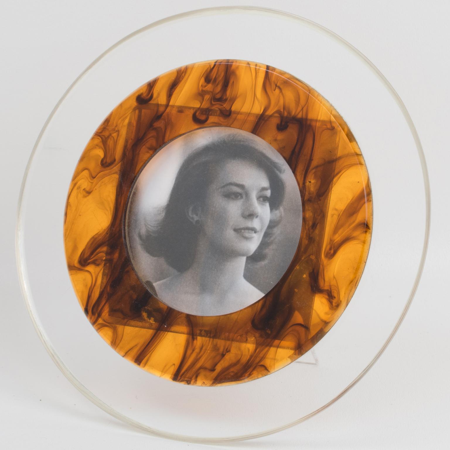 Christian Dior Paris Schildpatt-Lucit-Bilderrahmen, um 1970 im Angebot 1