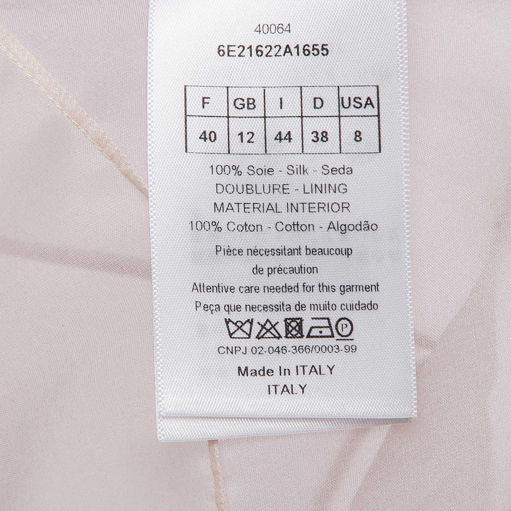 Women's Christian Dior Pastel Pink Organza Silk Paneled Sheer Mini Dress M For Sale
