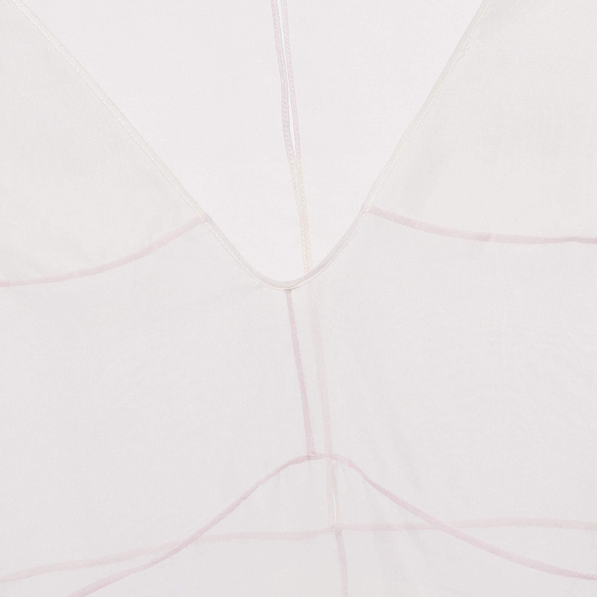 Christian Dior Pastel Pink Organza Silk Paneled Sheer Mini Dress M For Sale 1