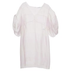 Christian Dior - Mini robe transparente à empiècements en organza de soie rose pastel M