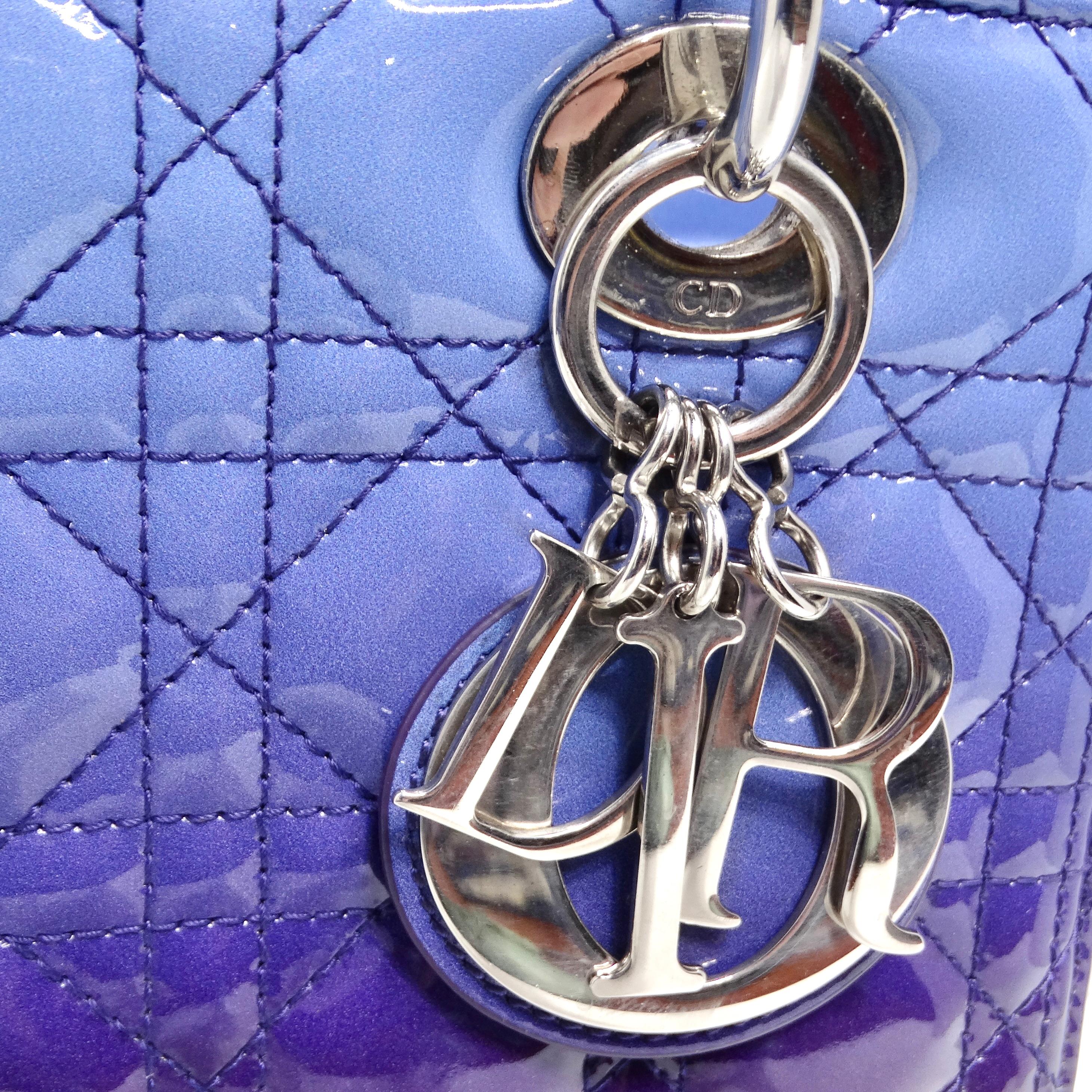 Christian Dior Cannage Gradient Moyen Lady Dior Bleu Violet en vente 1