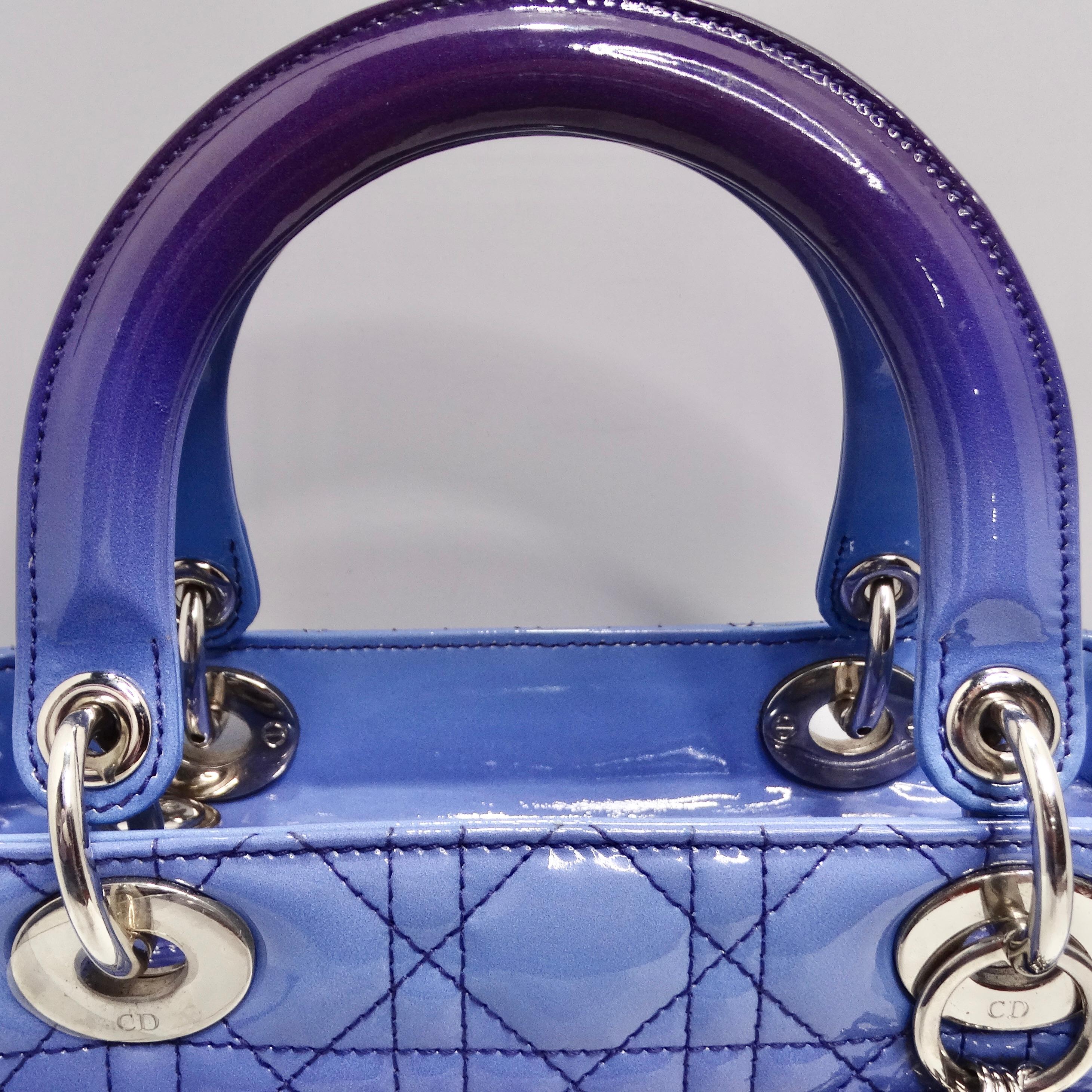 Christian Dior Cannage Gradient Moyen Lady Dior Bleu Violet en vente 2