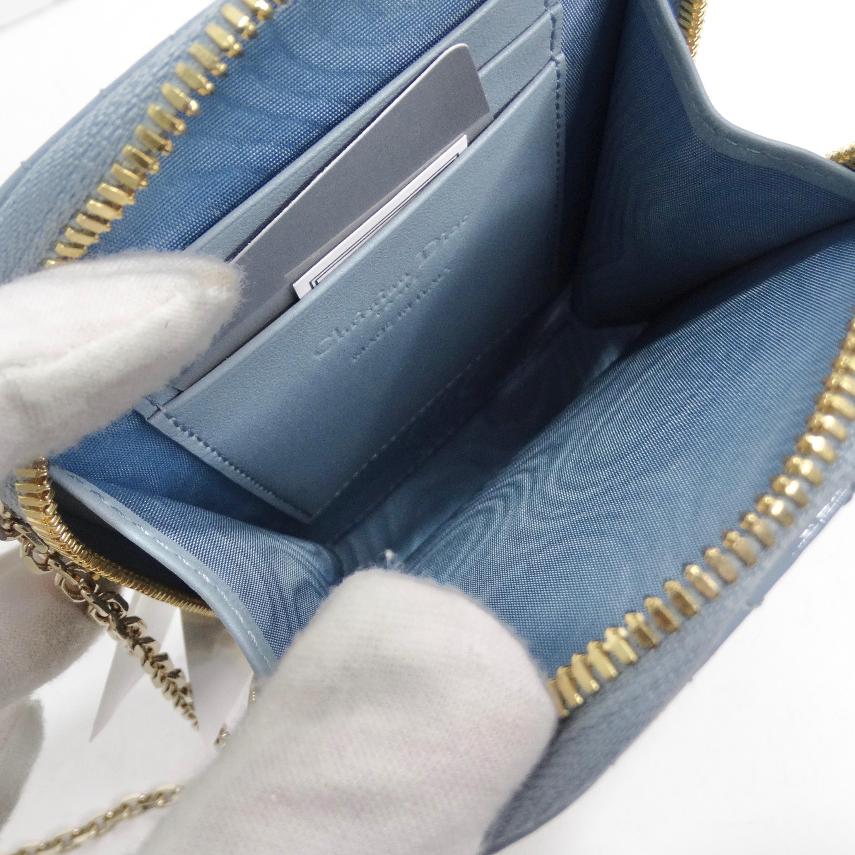 Christian Dior Cannage Lady Dior porte-phone Lady Dior en bleu tressé en vente 5