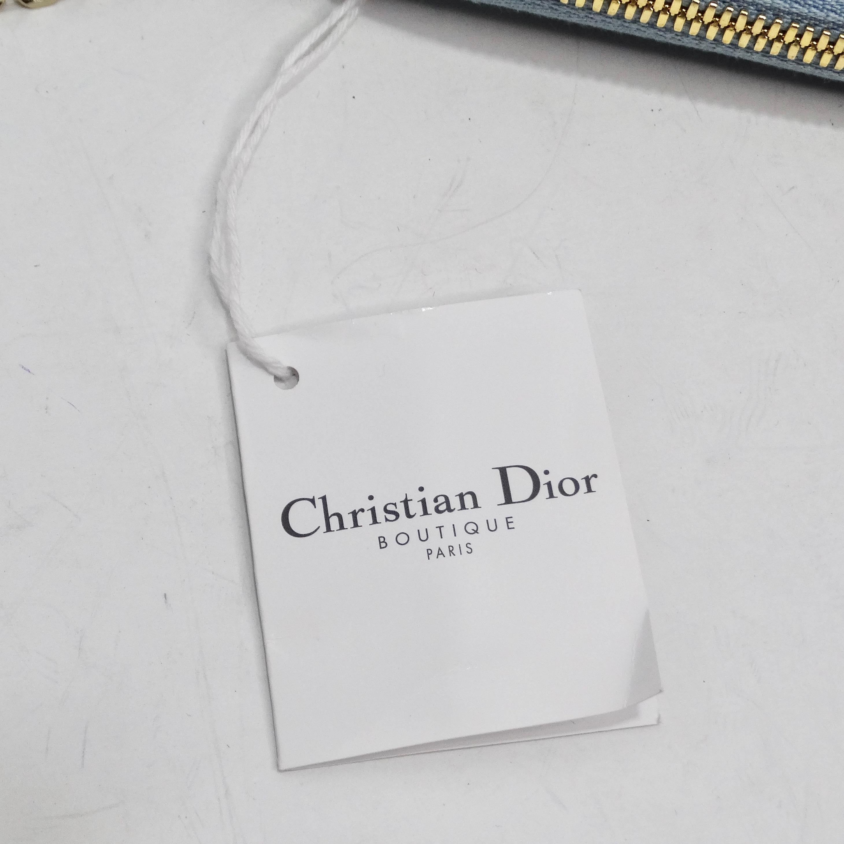 Christian Dior Cannage Lady Dior porte-phone Lady Dior en bleu tressé en vente 7