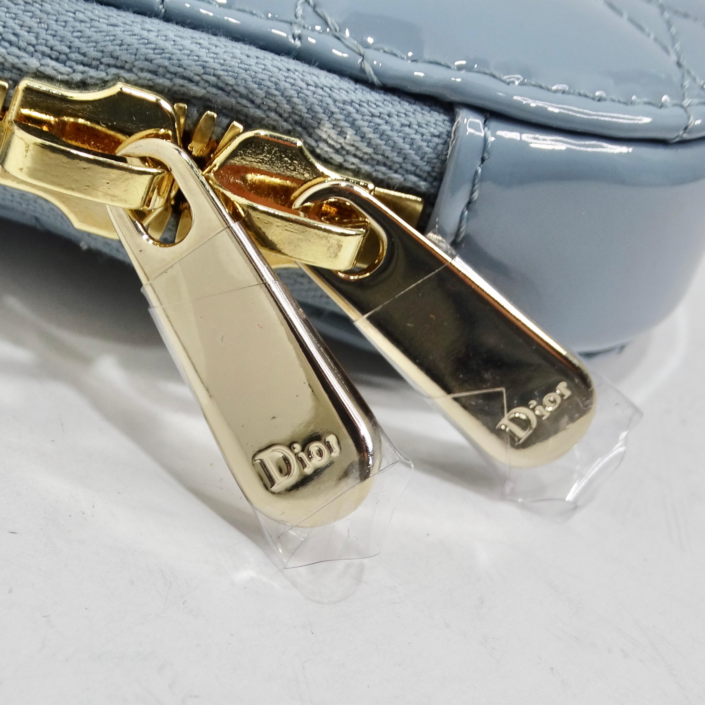 Christian Dior Cannage Lady Dior porte-phone Lady Dior en bleu tressé en vente 4