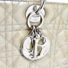 Christian Dior Patent Cannage Large Lady Dior Beige