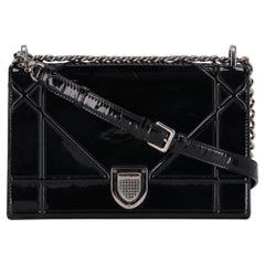 Christian Dior Patent Leather Cannage Diorama Medium Shoulder Bag