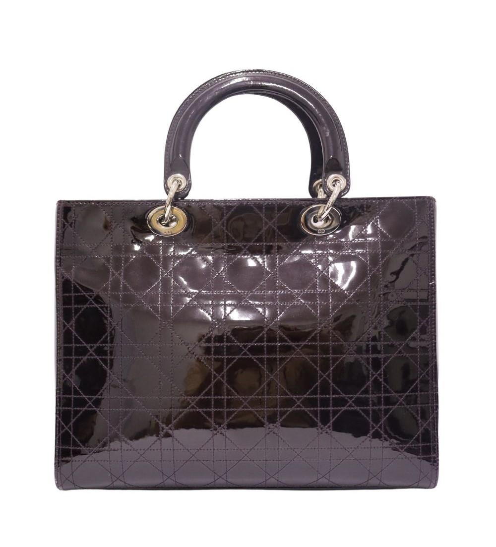 Women's Christian Dior Patent Leather Cannage Large Lady Dior Bag For Sale