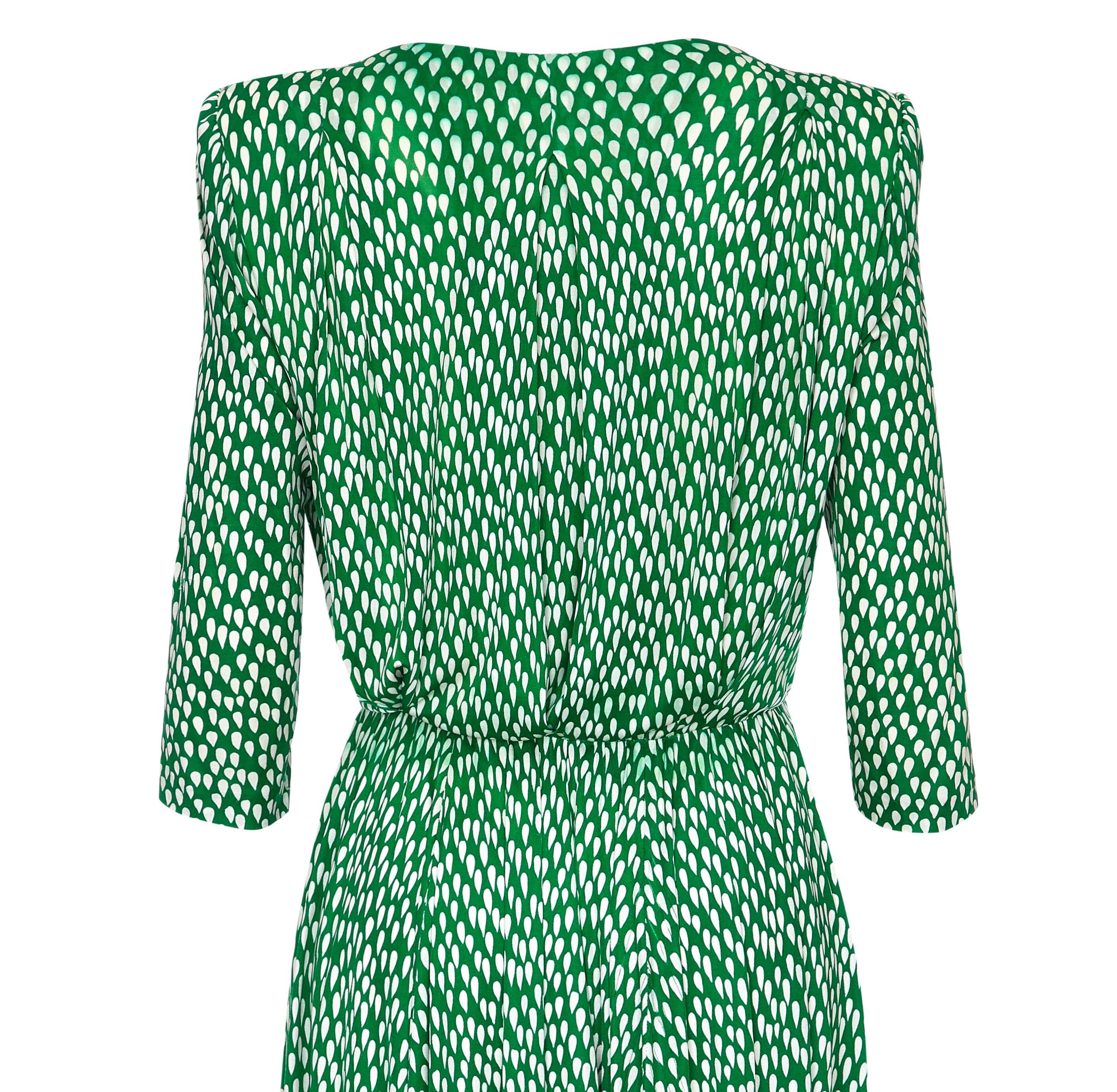 green crossover dress