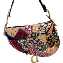 CHRISTIAN DIOR Peace and Love Patchwork Saddle Bag