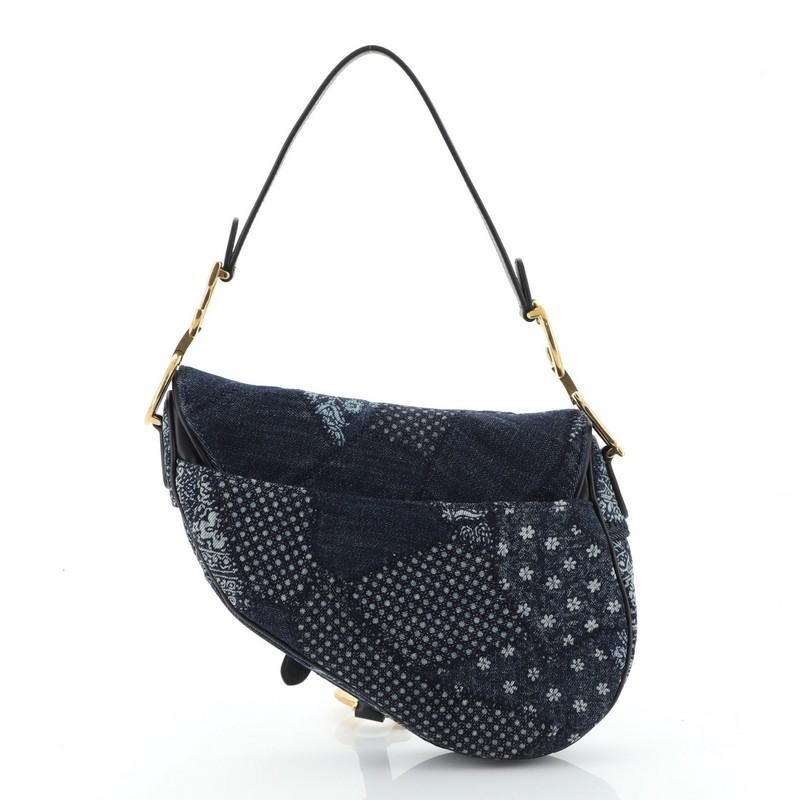 Christian Dior Bolso Peace and Love Patchwork Denim Mediano en Bueno Estado en NY, NY