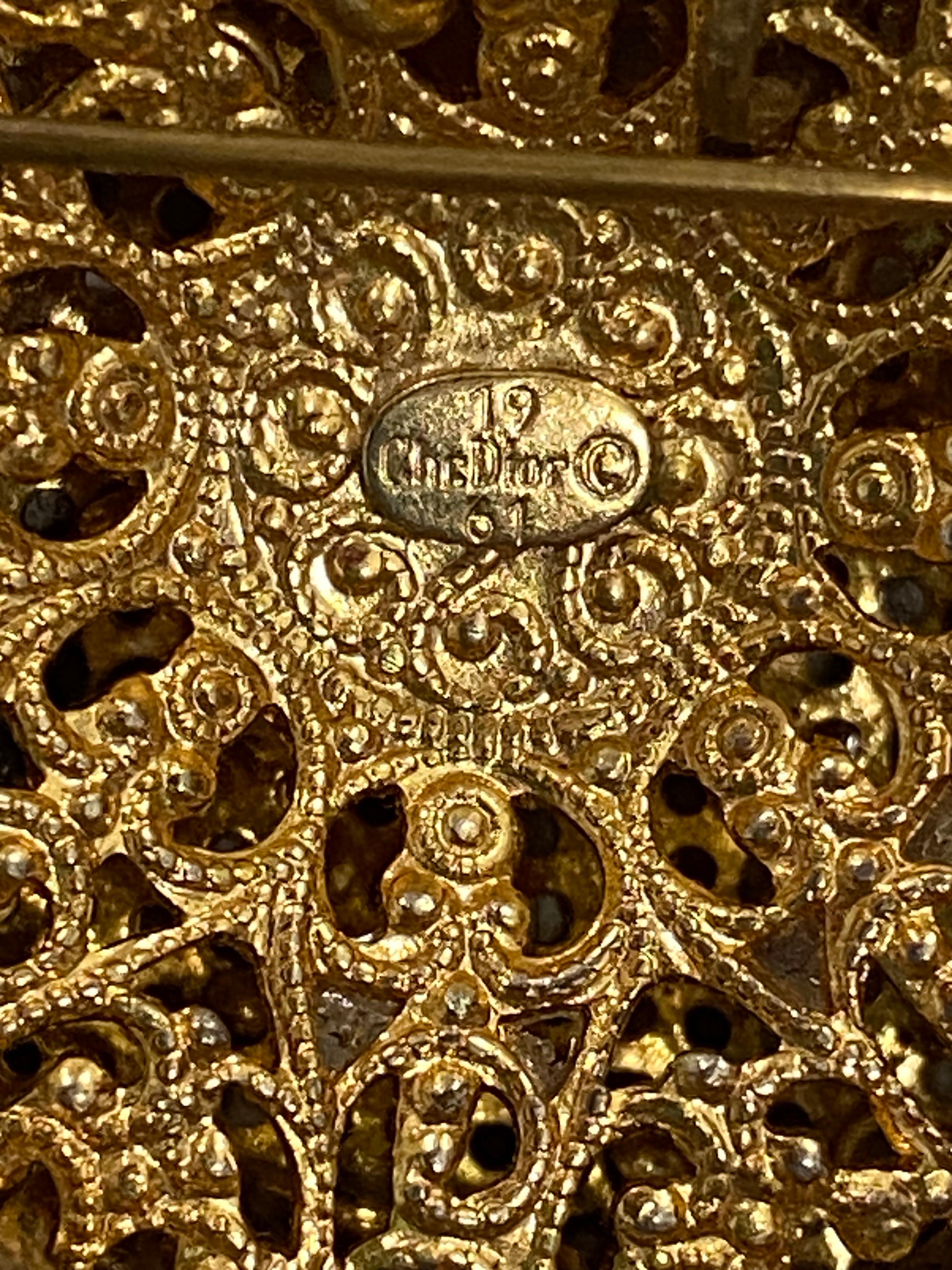 Broche de perlas y cristal con flecos Christian Dior de Henkel and Grosse de 1961 en venta 8