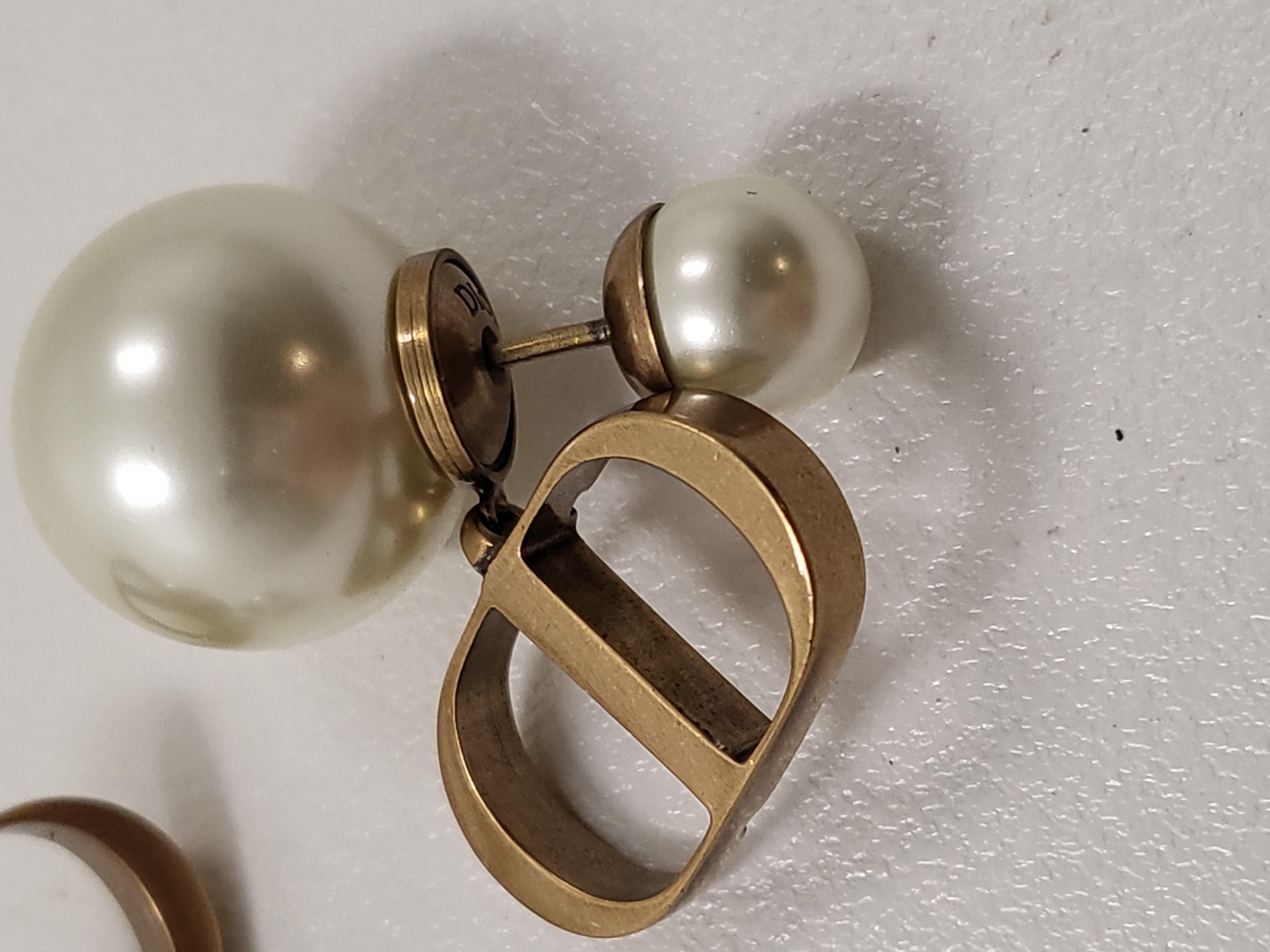 christian dior earrings pearl
