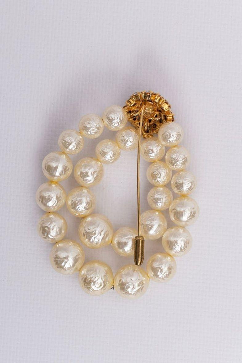 Women's or Men's Christian Dior Pearly Beads Brooch For Sale