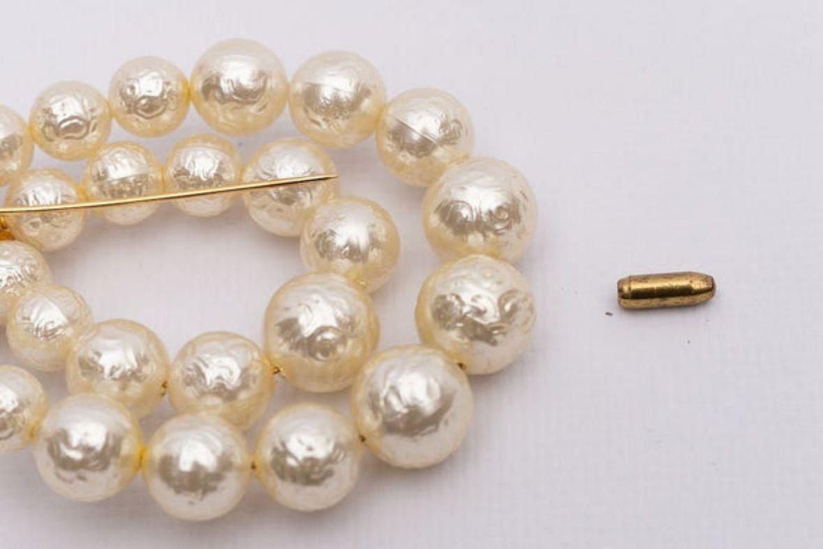 Christian Dior Pearly Beads Brooch For Sale 1