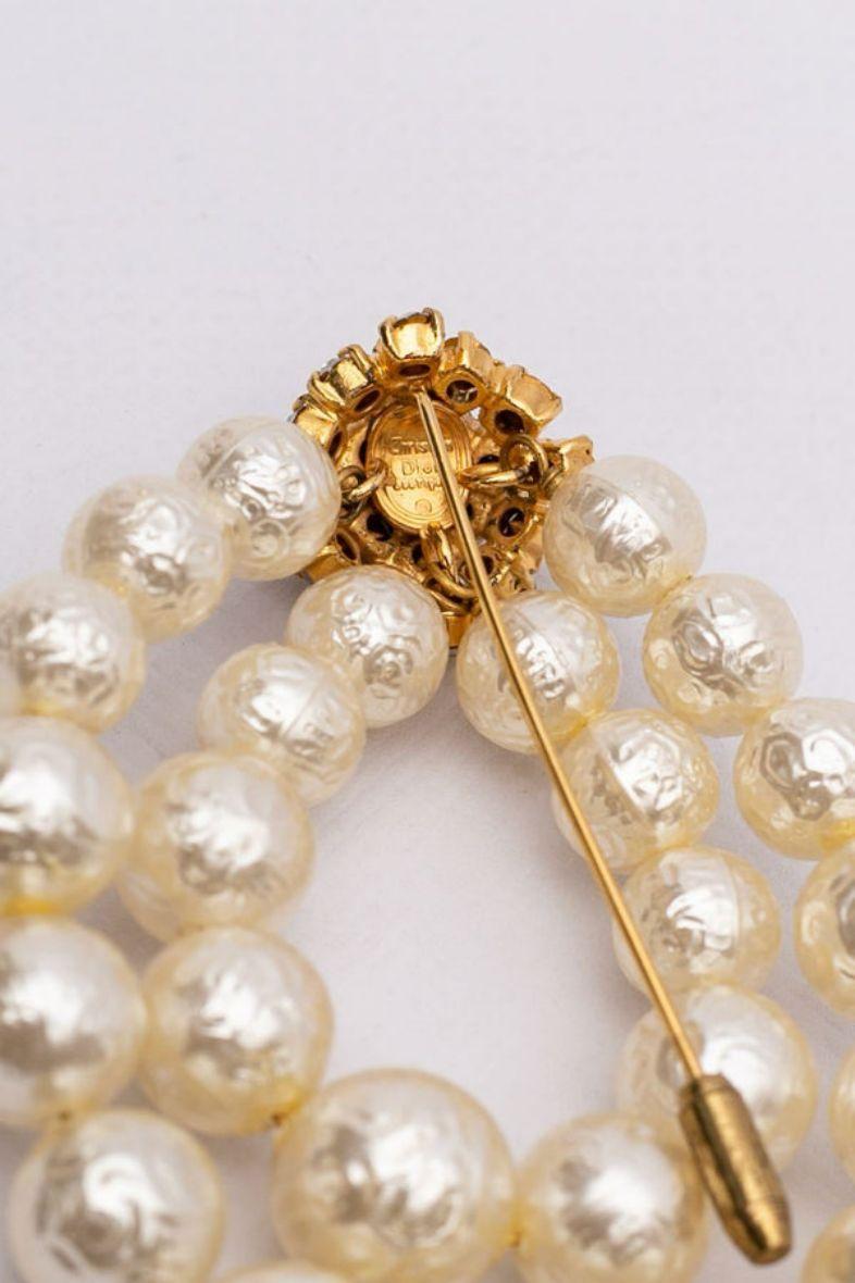 Christian Dior Pearly Beads Brooch For Sale 2
