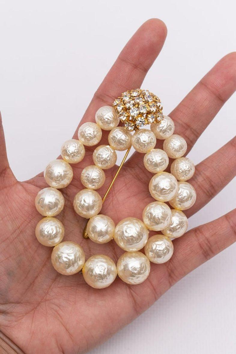 Christian Dior Pearly Beads Brooch For Sale 3