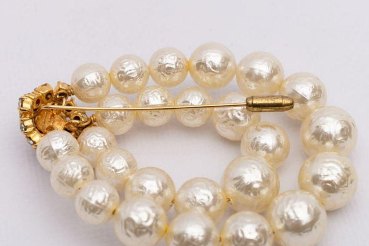 Christian Dior Pearly Beads Brooch For Sale 4