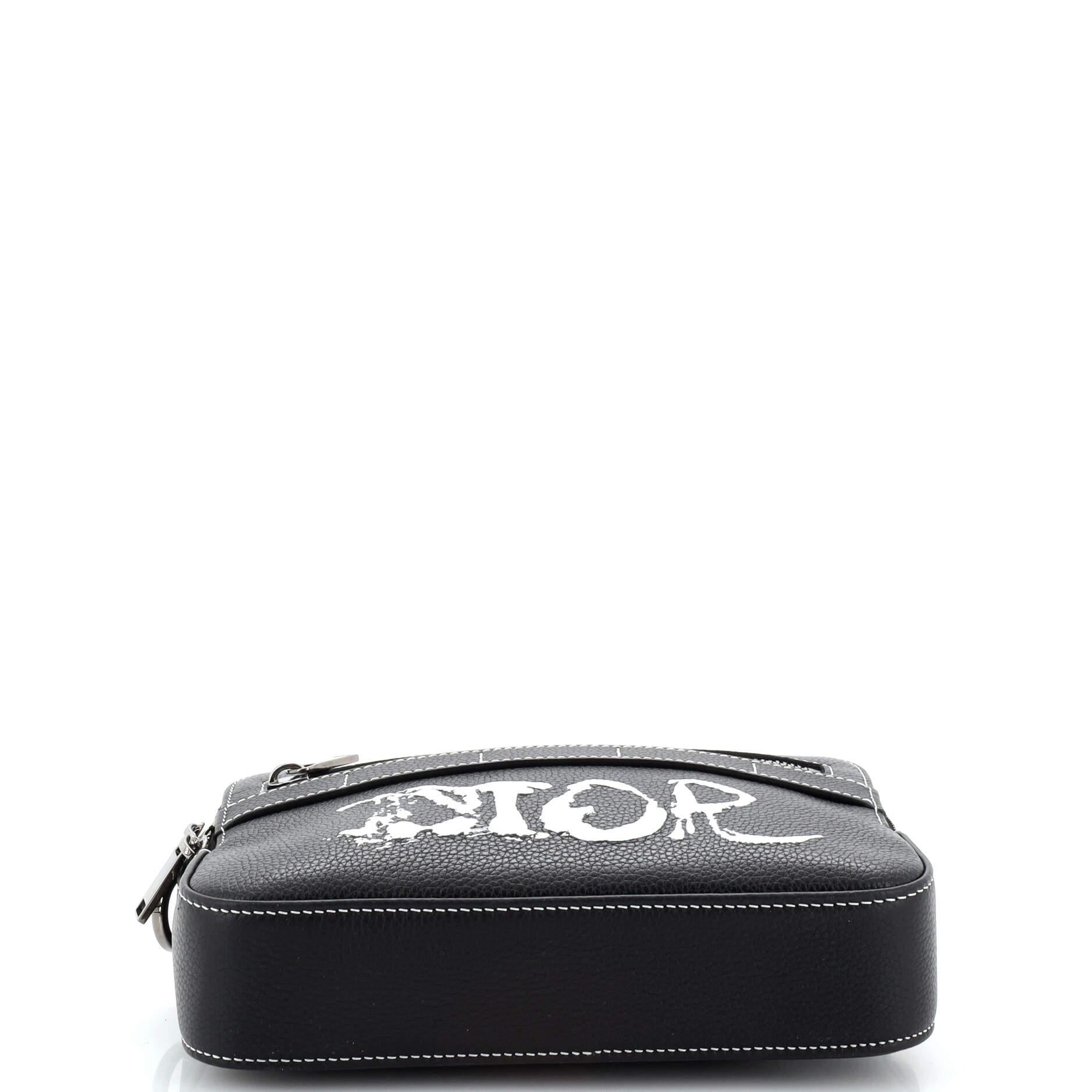 Women's or Men's Christian Dior Peter Doig Safari Messenger Bag Printed Leather