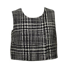 Christian Dior Gilet Pied de poule en laine noire et blanche
