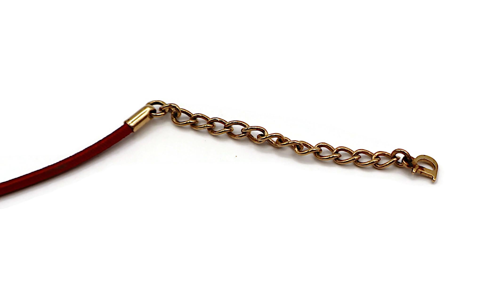 CHRISTIAN DIOR Pierced Hardcore Logo Choker Necklace For Sale 7