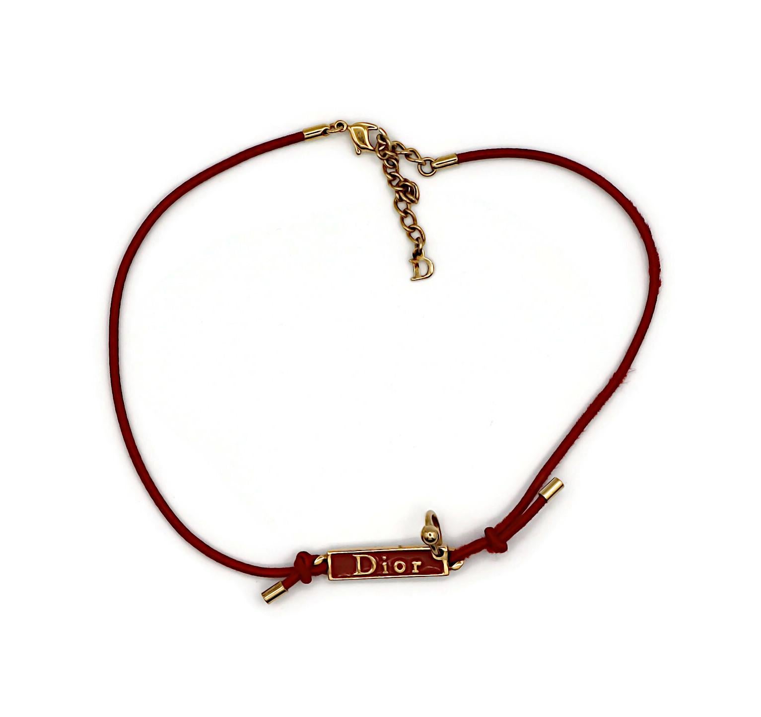 Women's CHRISTIAN DIOR Pierced Hardcore Logo Choker Necklace For Sale