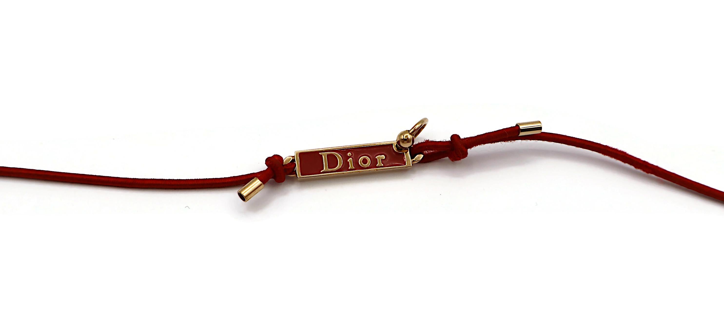CHRISTIAN DIOR Pierced Hardcore Logo Choker Necklace For Sale 4