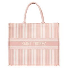 Christian Dior Pink Striped Canvas Book Tote Large Q9BHMA0EMB003