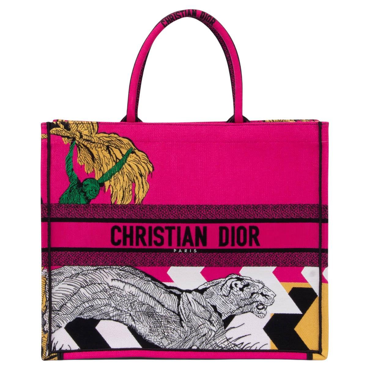 CHRISTIAN DIOR pink 2022 TOILE DE JOUY ZOOM POP LARGE BOOK Tote Bag