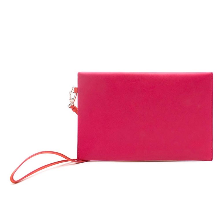 Christian Dior Pink and Orange Block Clutch at 1stDibs