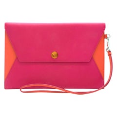 Christian Dior Rosa und Orange Block Clutch
