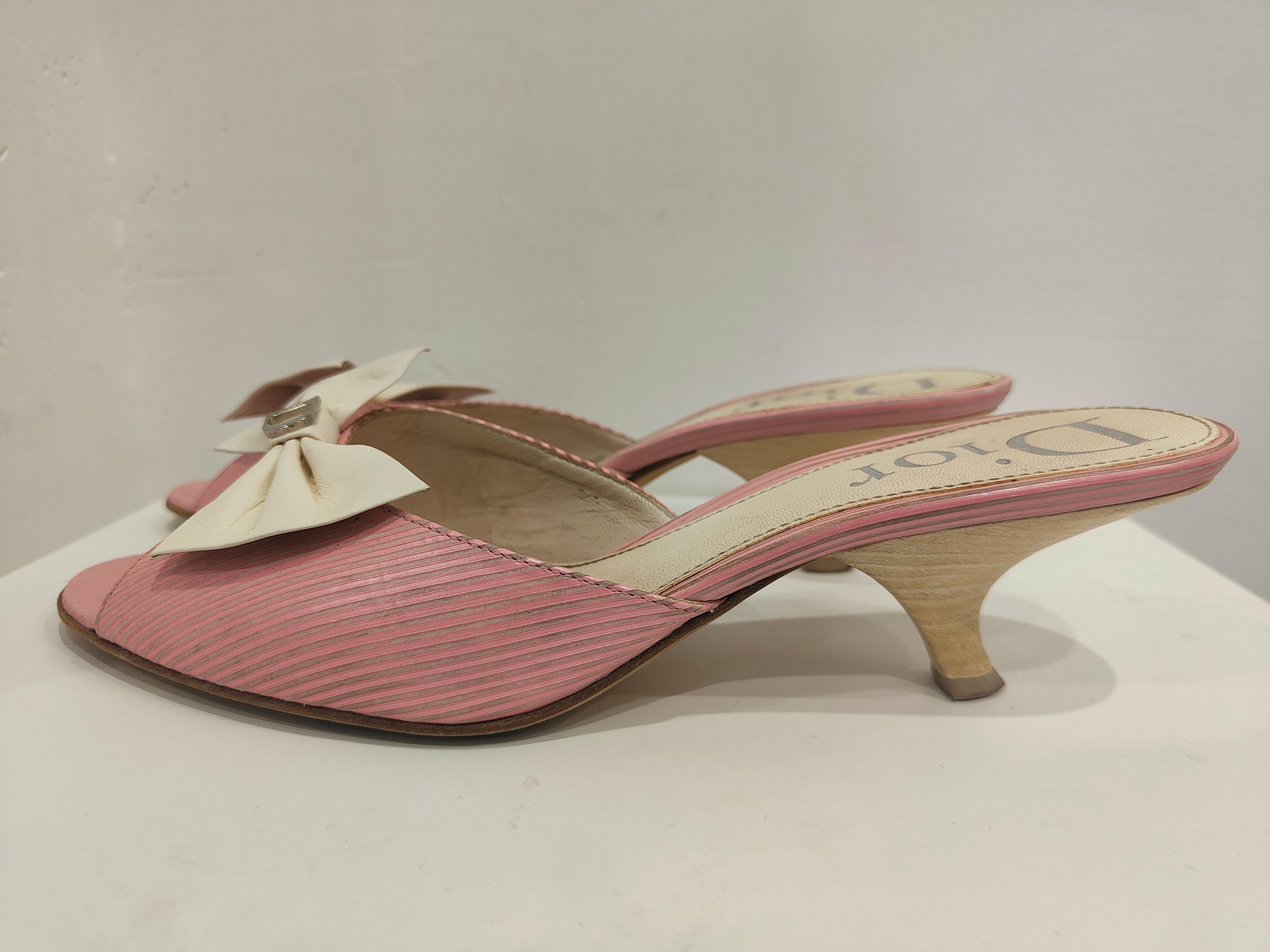 Women's Christian Dior Pink and White sandals