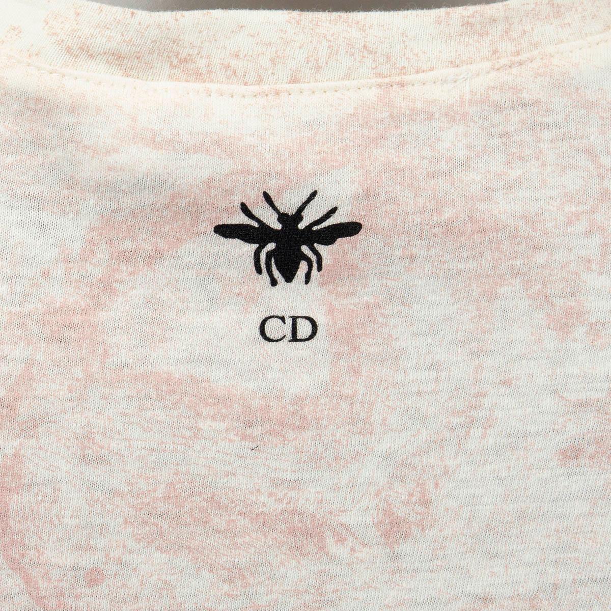 CHRISTIAN DIOR pink beige cotton CRUISE 2019 TOILE DE JOUY T-Shirt Shirt S 1