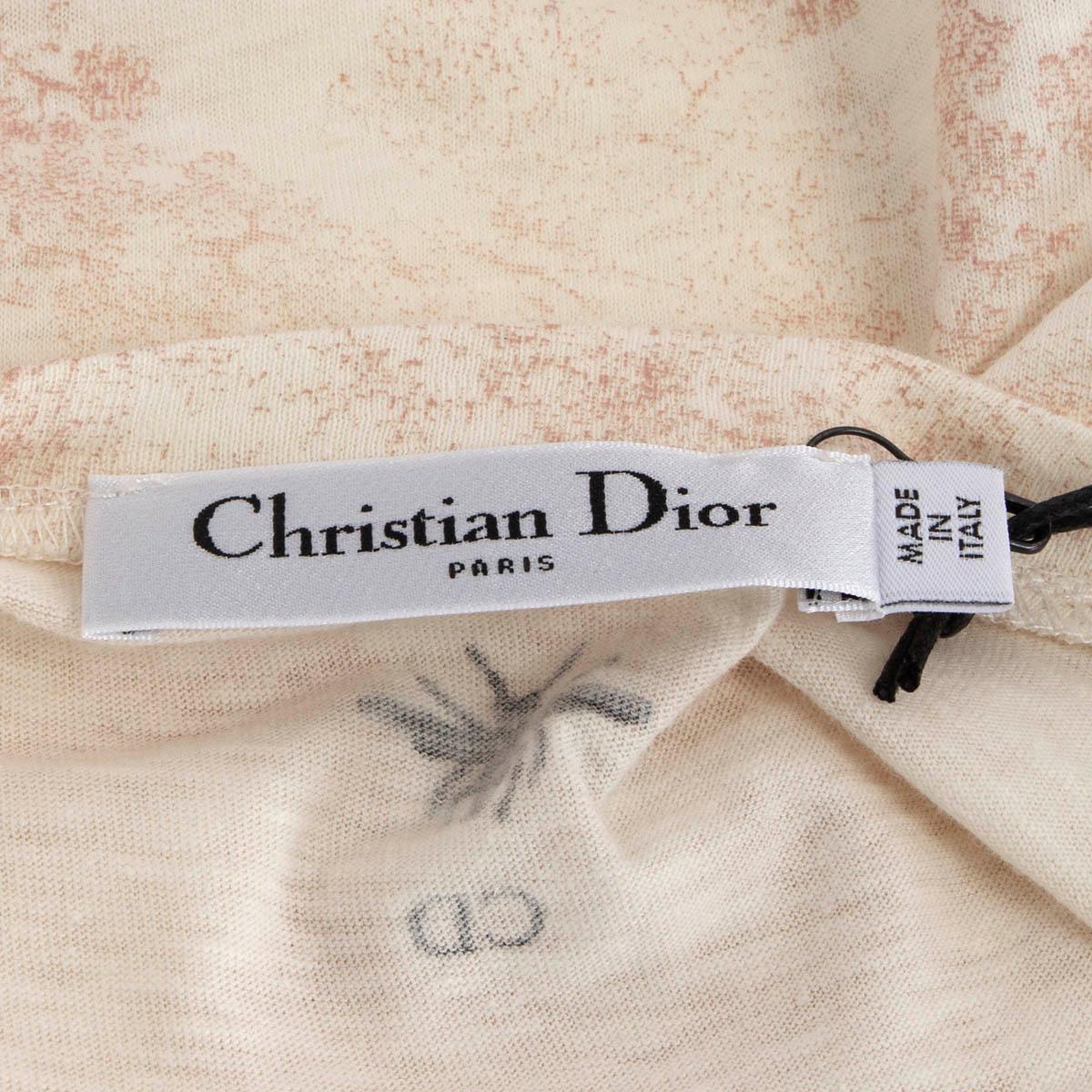 CHRISTIAN DIOR pink beige cotton CRUISE 2019 TOILE DE JOUY T-Shirt Shirt S 2