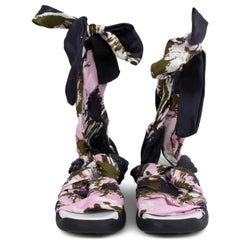 CHRISTIAN DIOR pink blue 2015 BROOKLYN SCARF Sandals Shoes 40.5