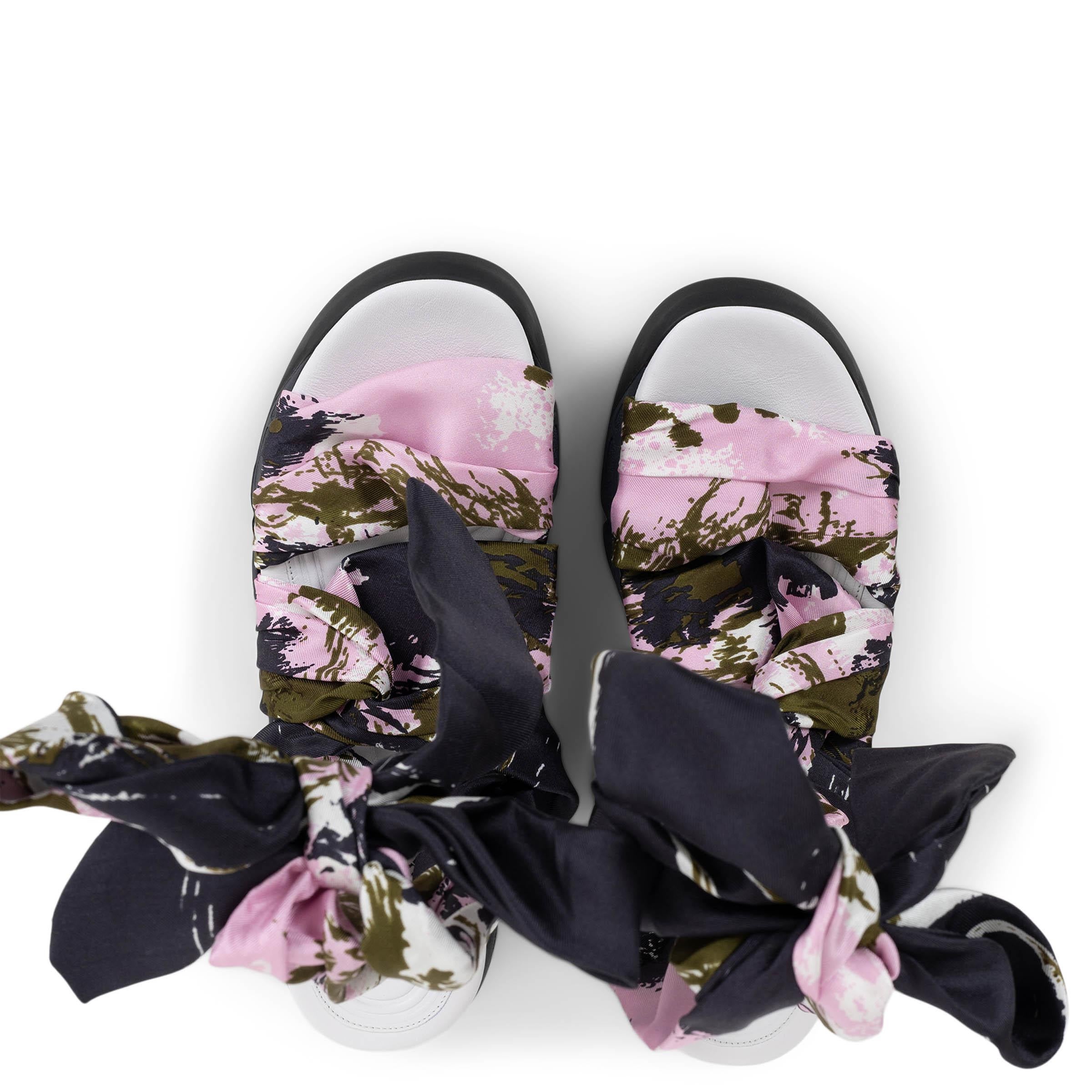 CHRISTIAN DIOR pink blue 2015 BROOKLYN SCARF Sandals Shoes 40.5 For Sale 1