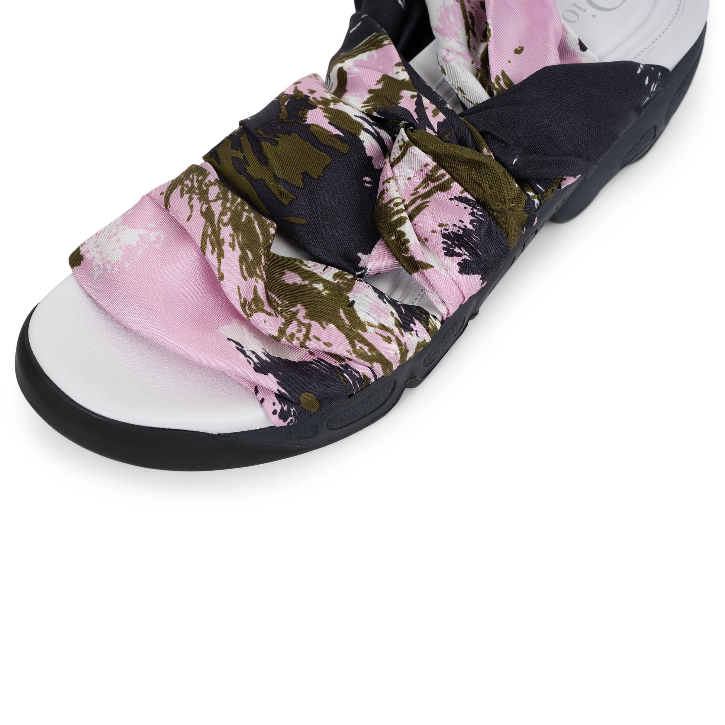 CHRISTIAN DIOR pink blue 2015 BROOKLYN SCARF Sandals Shoes 40.5 For Sale 2
